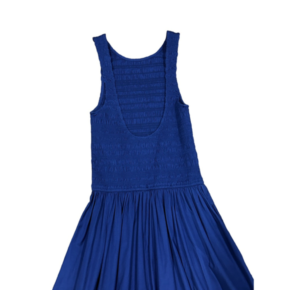 NWT Madewell The Melody Scoopback Smocked Midi Dress size XXS in navy NV423 - Picture 7 of 10